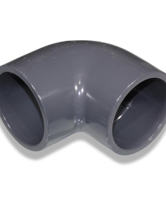 Elbow 90deg PVC 75mm 2x stick-on sleeve PN16